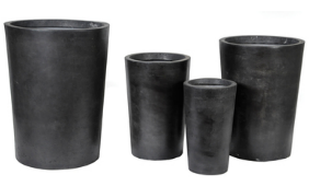 17531 (S4)  Clayfiber Round Vase Anthra